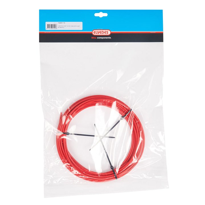 Gaine De Dérailleur Elvedes Rouge 4,1 mm (Rouleau De 10M) Avec Liner Anti-Friction