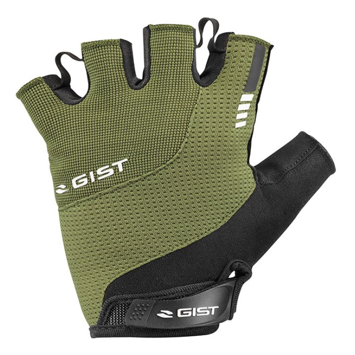 Gants Vélo Court Gist Kontrol Été Vert Militaire XL (Paire Sur Carte) Avec Velcro