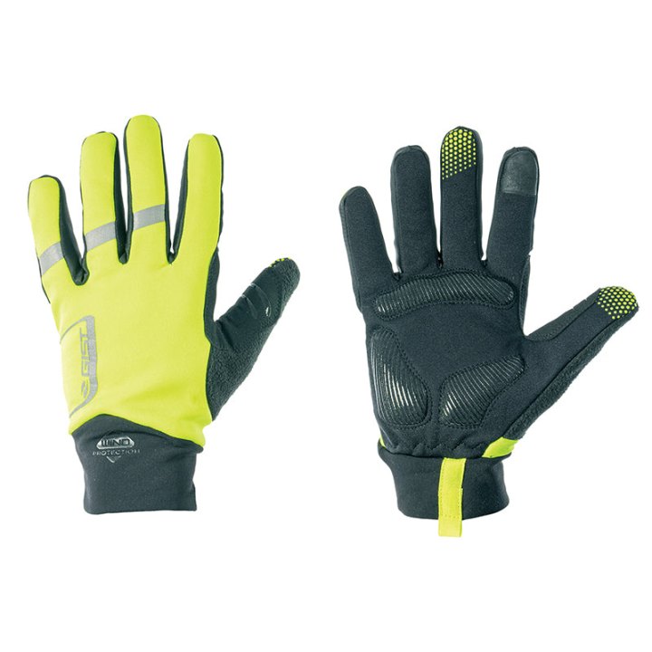 Gants Vélo Hiver Long Gist Way Touch Membrane Anti Pluie Et Impermeable Jaune Fluo L (Paire Sur Carte) Compatible Ecran Tactile