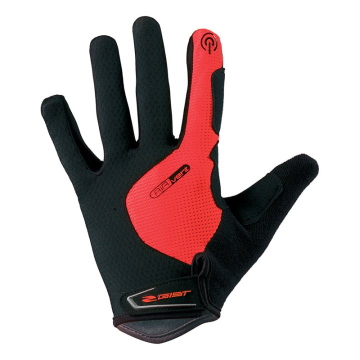 Gants Vélo VTT Long Gist Hero Gel Rouge M (Paire Sur Carte) Compatible Ecran Tactile