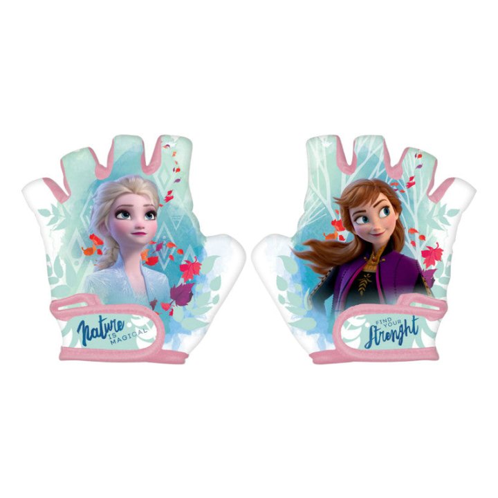 Gants Vélo Court Enfant Disney Frozen Blanc-Bleu (Paire Sur Carte)