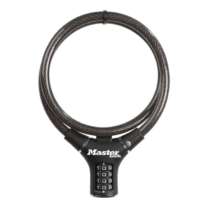 Antivol Vélo - Trottinette Câble A Combinaison - Code Masterlock Diam 12 mm L 90 cm Noir - Niveau Sécurité 7