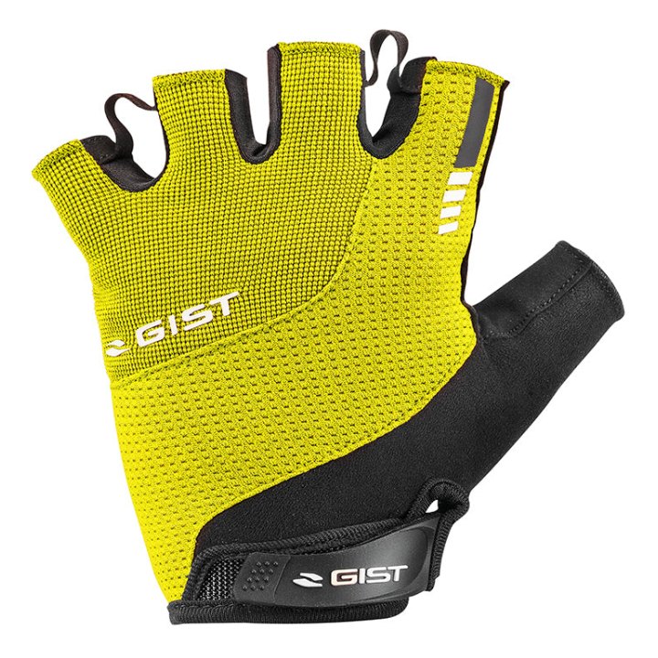 Gants Vélo Court Gist Kontrol Été Jaune Fluo S (Paire Sur Carte) Avec Velcro