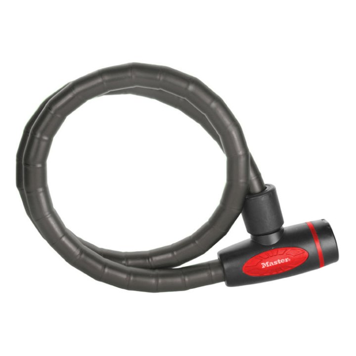 Antivol Vélo - Trottinette Câble Articule A Clé Masterlock Diam 18 mm L 1M Noir Livre Avec 4 Clés - Niveau Sécurité 7