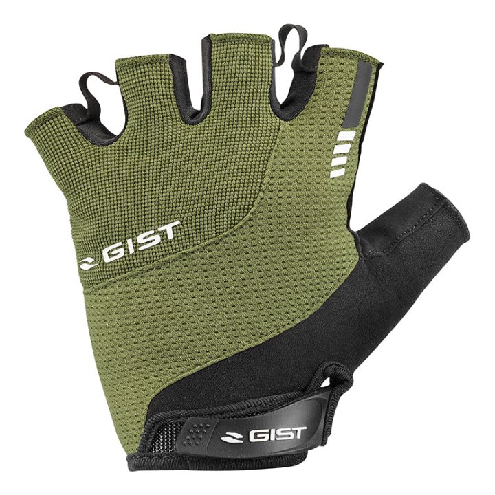 Gants Vélo Court Gist Kontrol Été Vert Militaire S (Paire Sur Carte) Avec Velcro