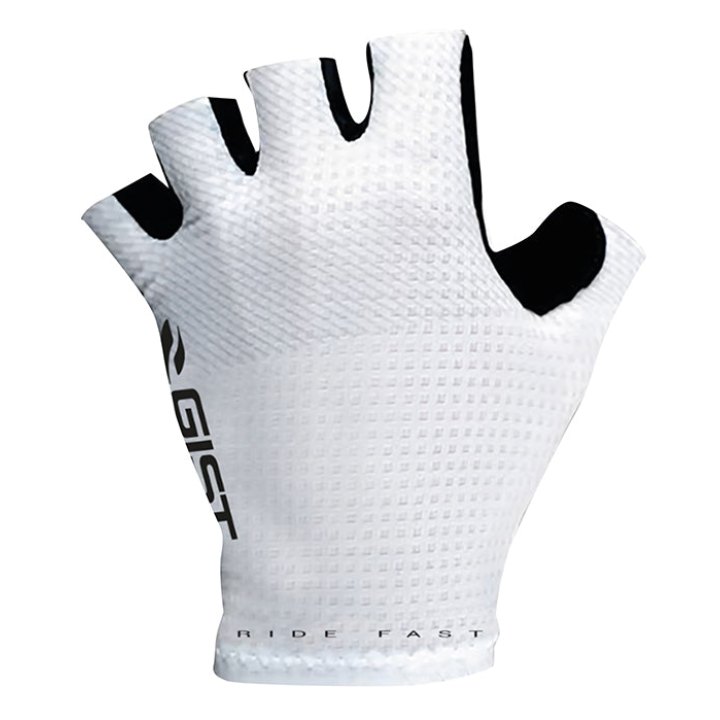 Gants Vélo Court Gist Race Été Blanc L (Paire Sur Carte) Sans Velcro