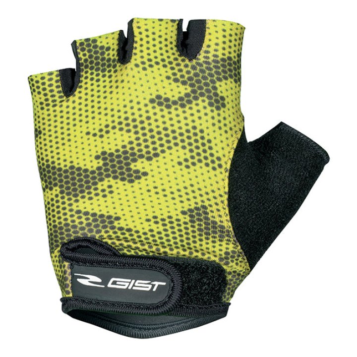 Gants Vélo Enfant Kid Court Gist Jaune Fluo-Noir S (Paire Sur Carte) Avec Velcro