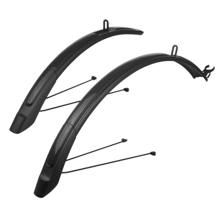 Garde Boue City-VTC Tringles 26-28'' Polisport Expander Noir Largeur 51 mm (Paire) Réglable En Longueur Compatible V-Brake Et Disque