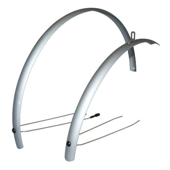 Garde Boue City-VTC Tringles 28'' Stronglight Alu R'Light 41 mm Gris Mat (Paire) Avec Fixation Classic Tringles INOX
