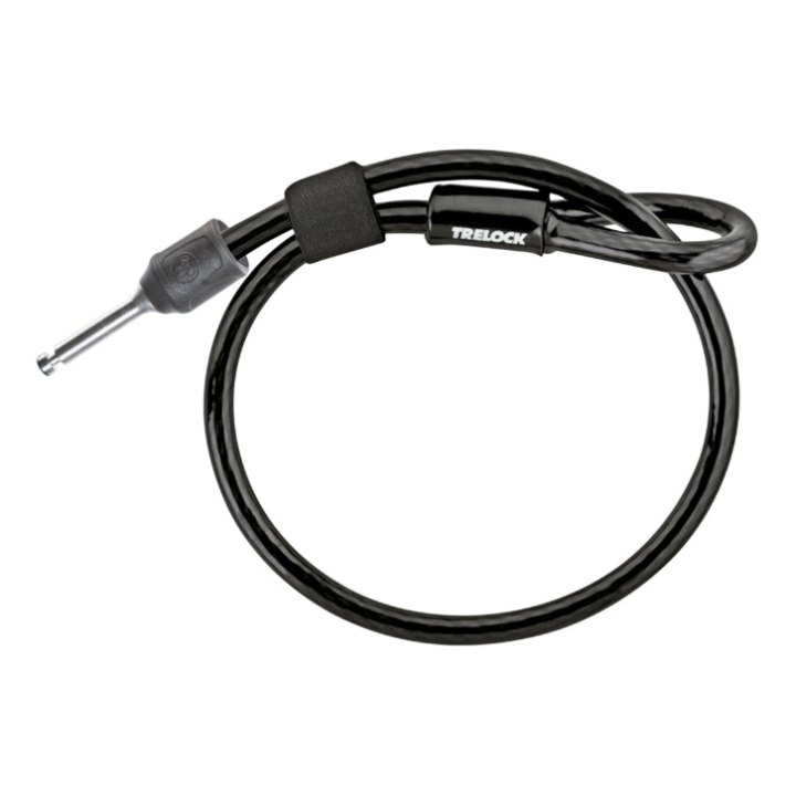 Antivol Vélo Câble A Boucle Pour Fer A Cheval Trelock Zr310 Plug Câble Noir 1.50M Diam 10 mm (Profondeur Plug Fixation 50 mm Et Diam 9.6 mm)