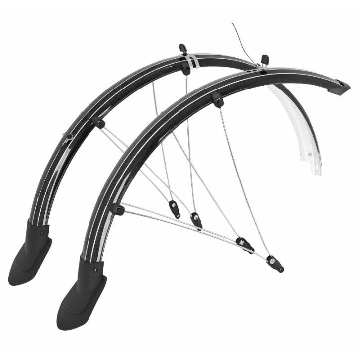 Garde Boue VTT Tringles 26" P2R Trekking Plastic Noir Incassable Largeur 60 mm (Paire) Conducteur Pour Dynamo - Reprends Sa Forme Initiale Après Deformation