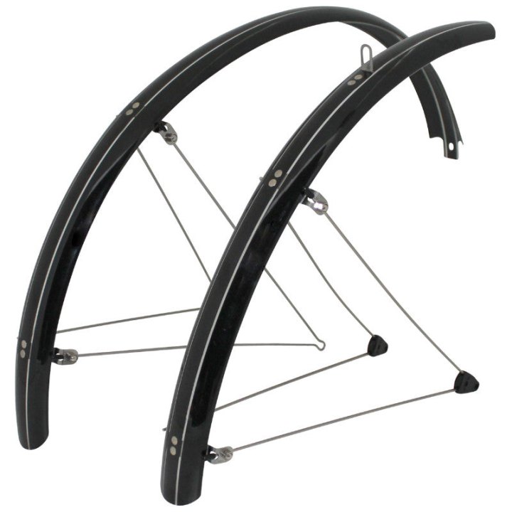 Garde Boue VTT Tringles 26'' Stronglight Country 54 mm Noir (Paire) Avec Fixation Classic Tringles INOX