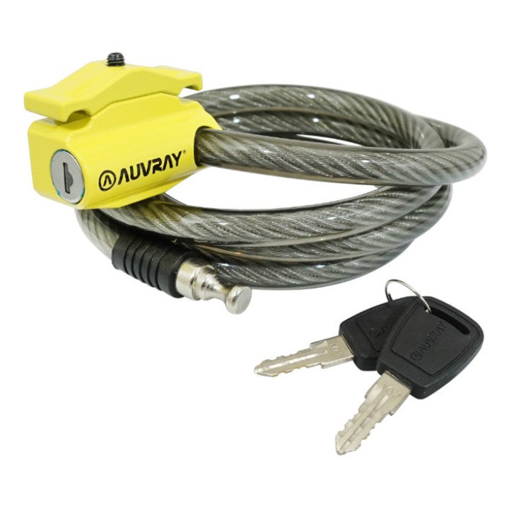 Antivol Vélo Câble A Clé Auvray S.Lock Pour Selle Et Vélo Diam 12 mm L 1.50 M