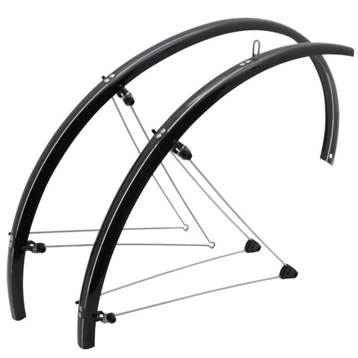 Garde Boue Route Tringles 700 Stronglight 35 mm Noir (Paire) Avec Fixation Classic Tringles INOX