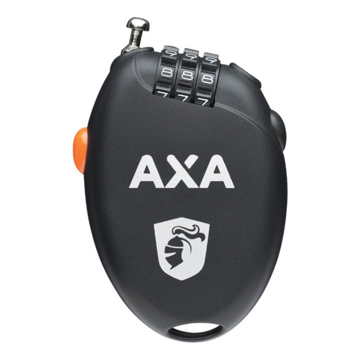 Antivol Vélo Câble A Combinaison - Code Axa Roll Noir L750 mm Diam 1.6 mm