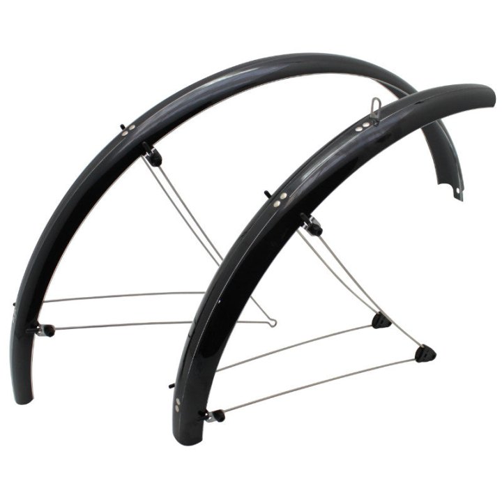 Garde Boue VTT Tringles 26" Stronglight Country 60 mm Noir (Paire) Avec Fixation Classic Tringles INOX