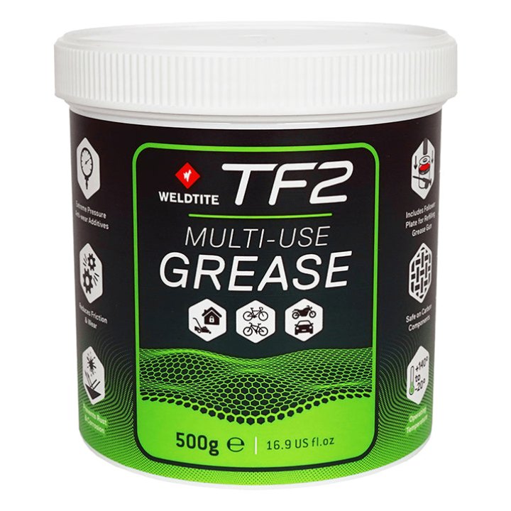 Graisse Vélo Weldtite Tf2 Au Teflon Avec Plateau Suiveur Rouge (Pot 500 G) -Compatible Carbone-