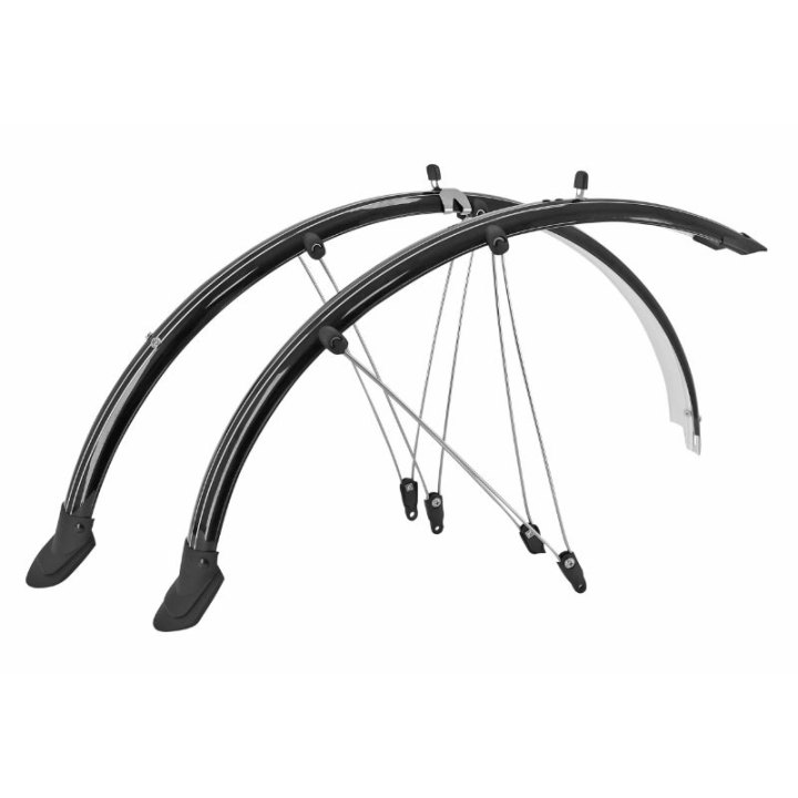 Garde Boue City-VTC Tringles 28"-700X35 P2R Trekking Plastic Noir Incassable Largeur 45 mm (Paire) - Reprends Sa Forme Initiale Après Deformation