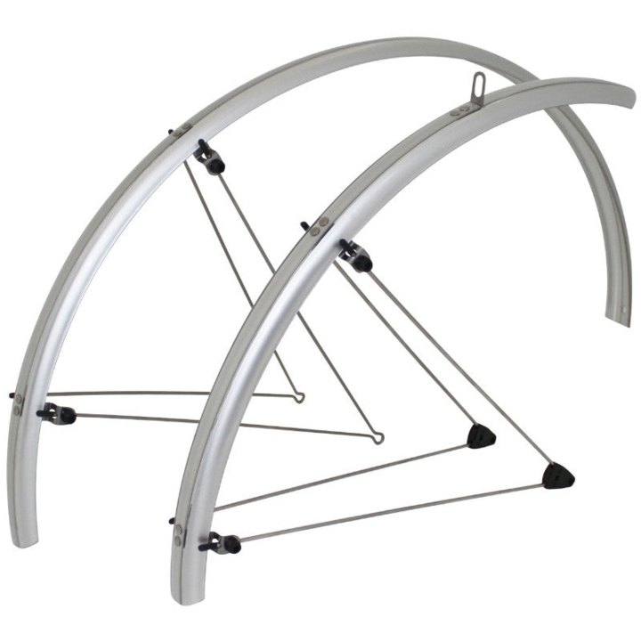 Garde Boue Route Tringles 700 Stronglight 35 mm Argent (Paire) Avec Fixation Classic Tringles INOX