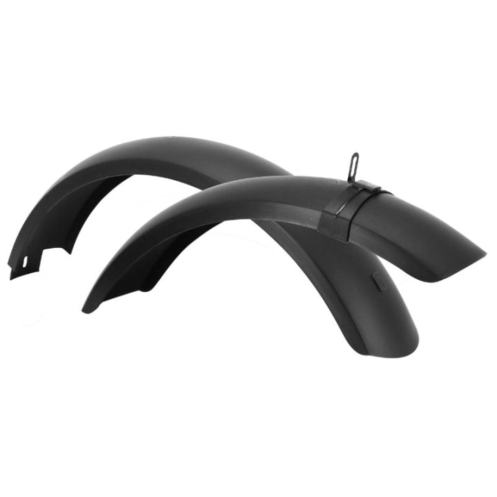 Garde Boue VTT Fat Bike - 20" Roto Noir (Vendu A La Paire) - Avec 2 Tringles + Fixations