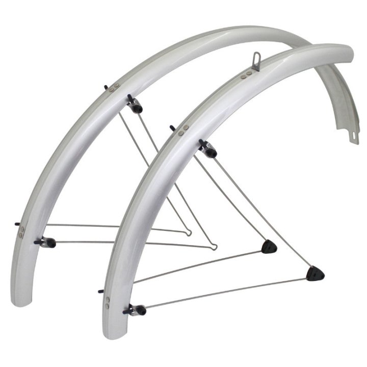 Garde Boue VTT Tringles 26" Stronglight Country 60 mm Argent (Paire) Avec Fixation Classic Tringles INOX