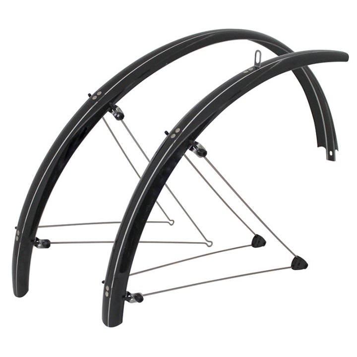 Garde Boue VTT Tringles 26" Stronglight Tour Version E 54 mm Noir Alu-Plastique (Paire) Fixation Safe Clip
