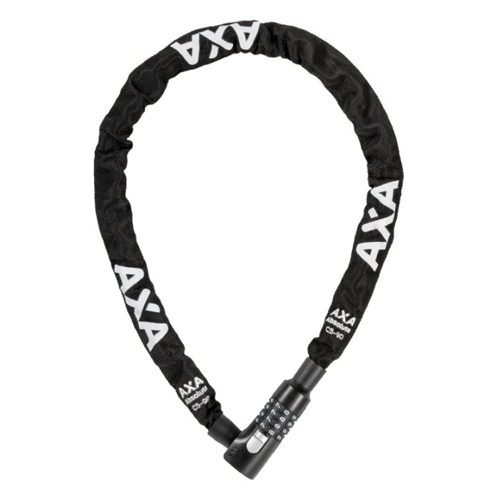 Antivol Vélo Chaîne A Combinaison - Code Axa Absolute Code Diam 5 mm L 0.90M Noir - Sécurité Niveau 7-15