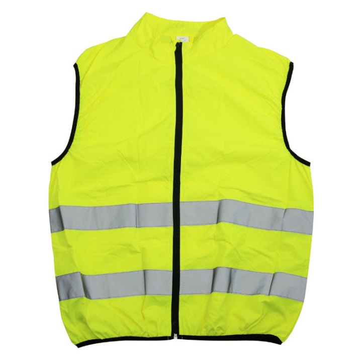 Gilet De Sécurité Premium Adulte Jaune Reflechissant Avec Zip Total Et Poche Arrière Zip