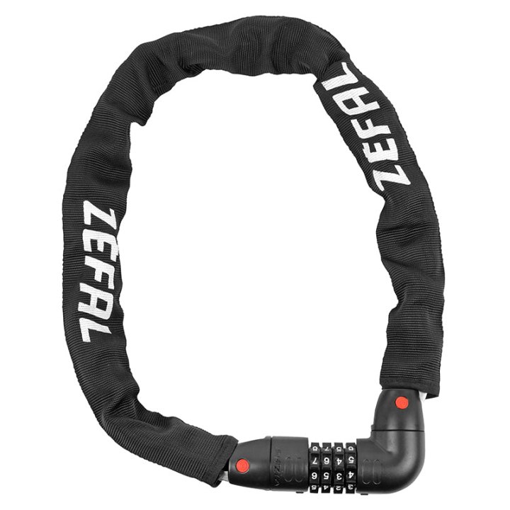 Antivol Vélo Chaîne A Combinaison - Code Zefal M12 Code Diam 8 mm L0.80M Noir - Homologué Fub 1 Etoile