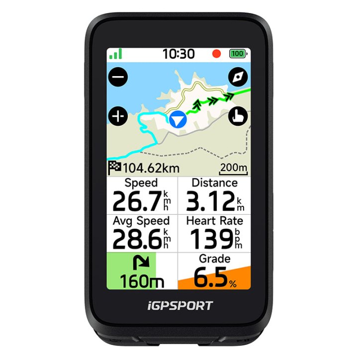Gps - Compteur Igpsport Binavi Air Couleur Full Tactile Transflectif - Cartographie - Ant+ - Ble5 - Autonomie 30H - Multi Fonctions Compatible + Strava Et Komoot -Aerodynamique Et Super Léger 77G