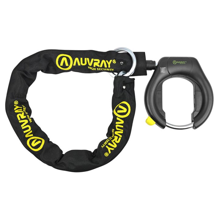 Antivol Vélo Fer A Cheval Auvray Evolock Noir + Chaîne Antivol De Cadre L900 mm Diam 8,5 mm Niveau Sécurité 7-10 Homologué Sra, Art**