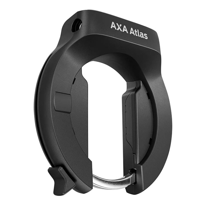 Antivol Vélo Fer A Cheval Axa Atlas Noir Avec Fixation (Fixation Sur Cadre Largeur De 71 mm À 95 mm) Ecart Pneu 44 mm (Clé Retractable) -Sécurité Niveau 14-15
