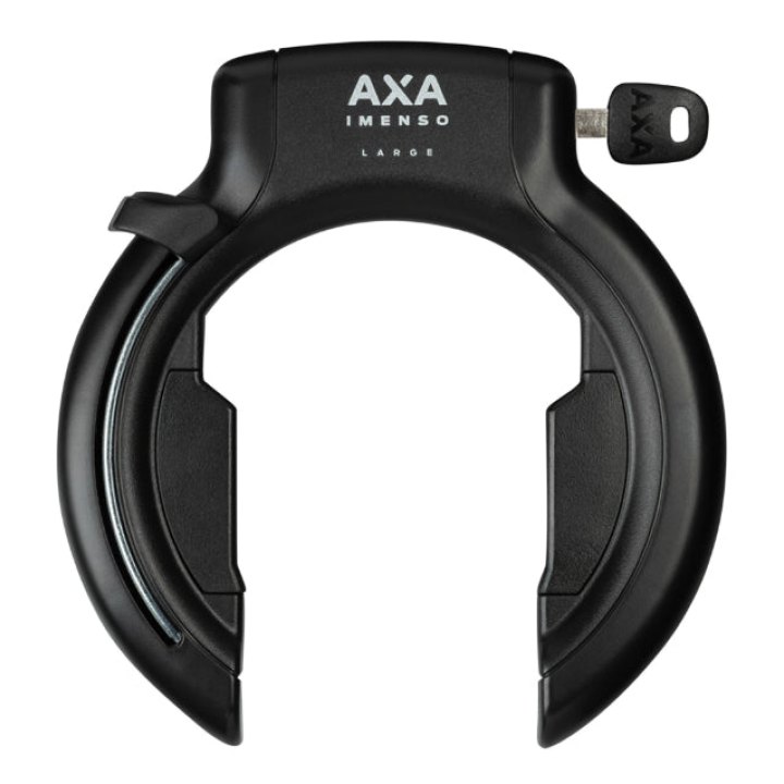 Antivol Vélo Fer A Cheval Axa Imenso Grande Ouverture 75 mm Noir (Sans Fixation) - Compatible Plug Ulc- Sécurité Niveau 12-15 (Clé Retractable)