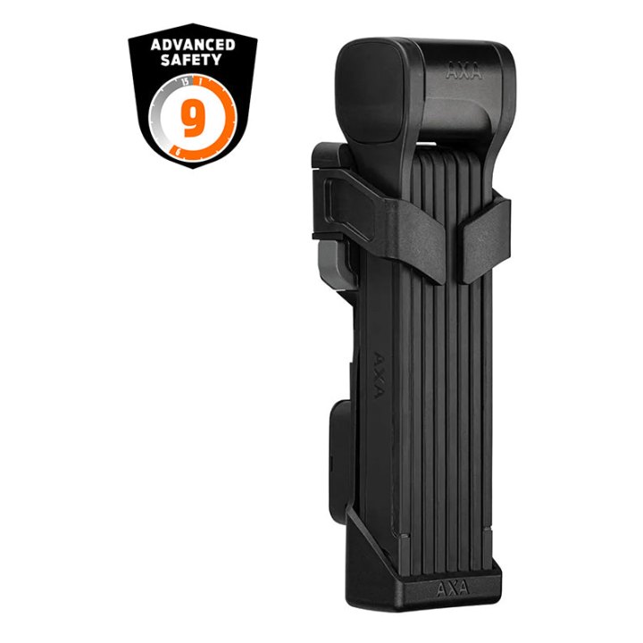 Antivol Vélo Pliable-Pliant Axa Fold 130 L 130 cm Noir Avec Support Et Compartiment Pour Air Tag Intégré (Maillon 3 mm) - Sécurité Niveau 9-15