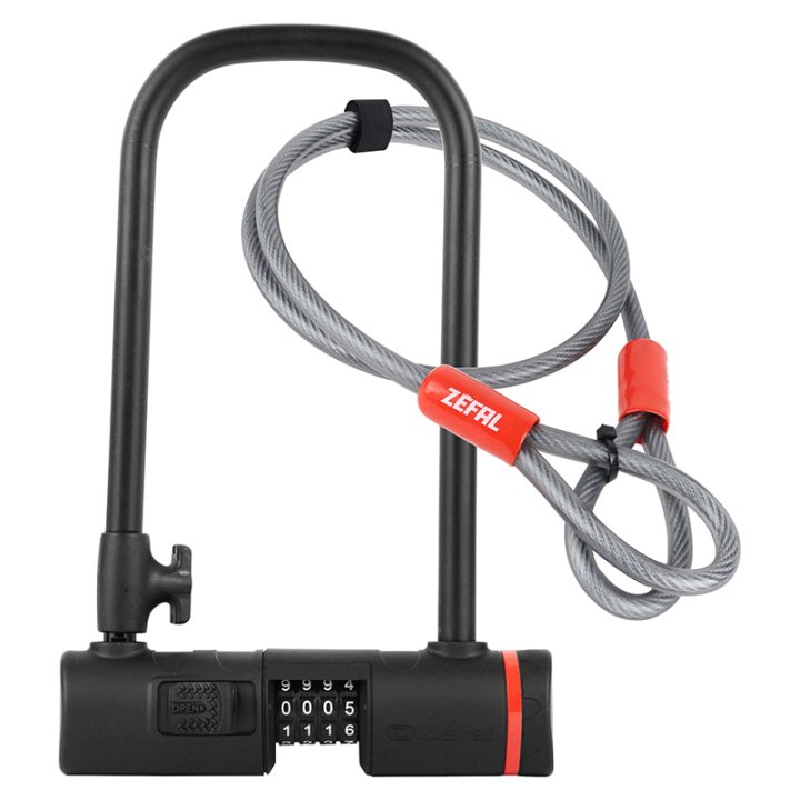 Antivol Vélo U Zefal K-Traz U13 A Combinaison - Code 115 X 230 mm D 13 mm Avec Câble 1.2M Avec Support Clip - Sold Secure Niveau Silver - Homologué Fub 1 Etoile