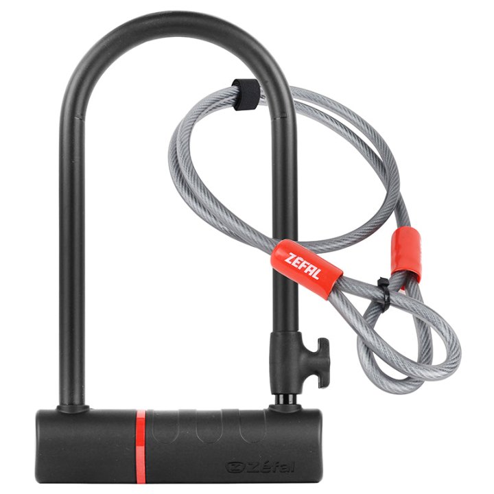 Antivol Vélo U Zefal K-Traz U17 A Clé 115 X 230 mm D 17 mm Avec Câble 1.2M Avec Support Clip - Reproduction Des Clés Possibles - Sold Secure Niveau Silver - Homologué Fub 2 Etoiles