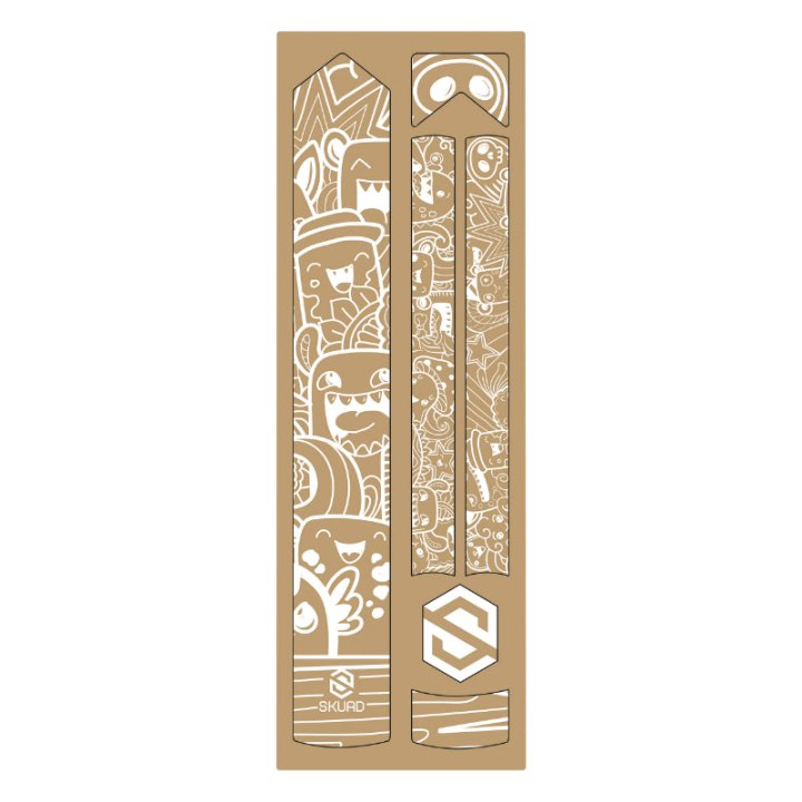 Autocollant-Sticker De Protection Cadre Vélo Skuad Modele Comics Blanc (3M)