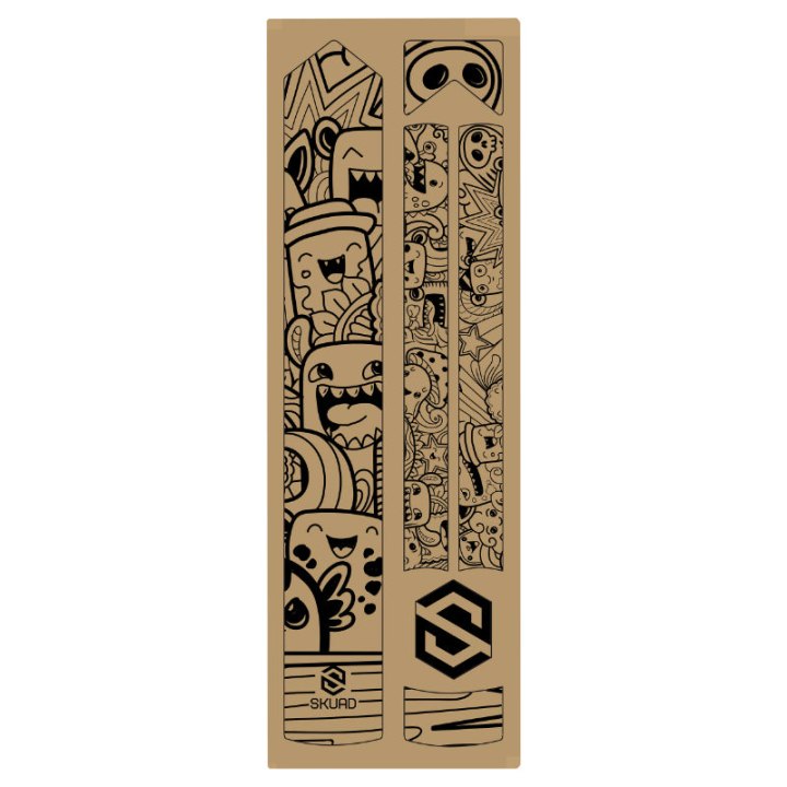 Autocollant-Sticker De Protection Cadre Vélo Skuad Modele Comics Noir (3M)
