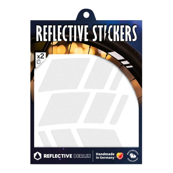 Autocollant-Sticker Reflechissant Pour Roue De Vélo Hauteur 40 mm Modele Racer Blanc (Planche) -Reflective Berlin-