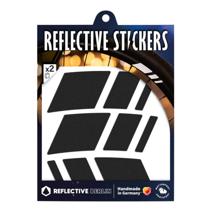 Autocollant-Sticker Reflechissant Pour Roue De Vélo Hauteur 40 mm Modele Racer Noir (Planche) -Reflective Berlin-