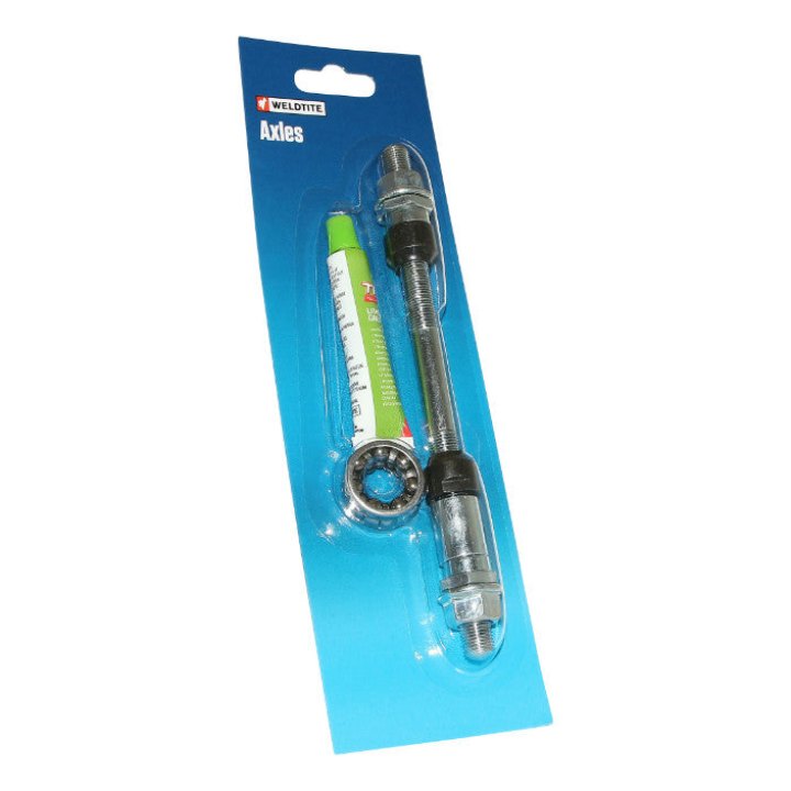 Axe De Roue - Moyeu VTT Arrière Plein Chrome Weldtite D 9.5 X 175 mm Avec Graisse Et Cage A Billes