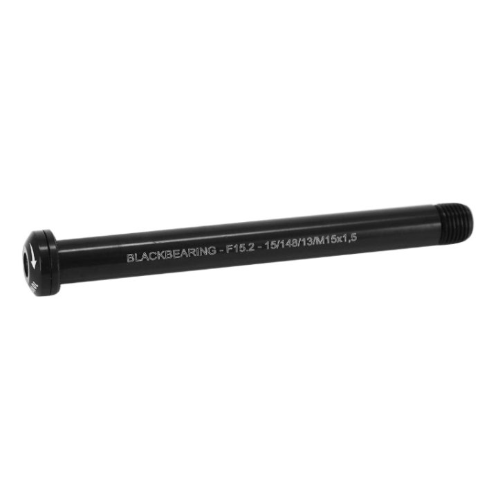 Axe Traversant - Blocage Roue Avant Blackbearing Filetage M15 X 1.5 mm 15 X 100 Noir (148 mm Hors Butee Dont Filetage 13 mm)