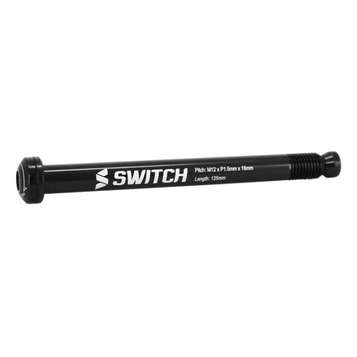 Axe Traversant - Blocage Roue Avant Switch Filetage M12 X 1.5 mm 12 X 100 Noir (125 mm Hors Butee Dont Filetage 16 mm - Avec Clé Chc Pour Démontage)
