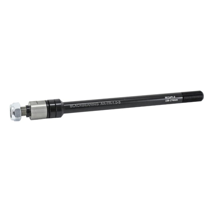 Axe Traversant - Remorque Roue Arrière Blackbearing Filetage M12X1.0 mm Pour 12X142-148 (158-170 mm) Avec Entretoise