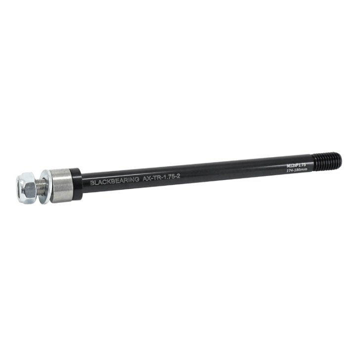 Axe Traversant - Remorque Roue Arrière Blackbearing Filetage M12X1.75 mm Pour 12X142-148 (174-180 mm) Avec Entretoise
