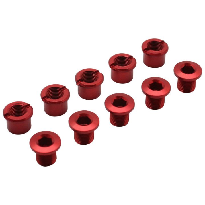 Intravis Pédalier Alu Newton Rouge Double Plateau (Jeu De 5) - Vis Et Cheminee
