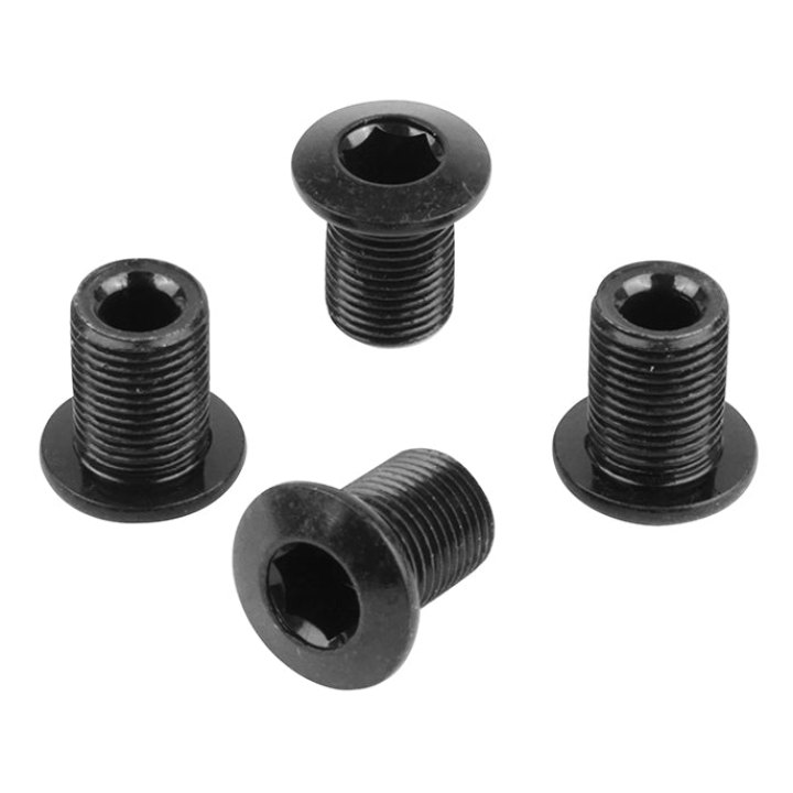 Intravis Pédalier Samox Acier Noir Compatible Mono Plateau 4 Branches (Jeu De 4) - Vis M8X0.75X10.3L