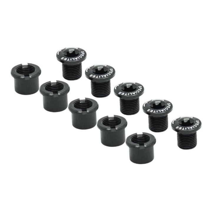 Intravis Pédalier Ta Alu Noir Compatible Double Plateaux 5 Branches (Jeu De 5) - Vis Et Cheminee