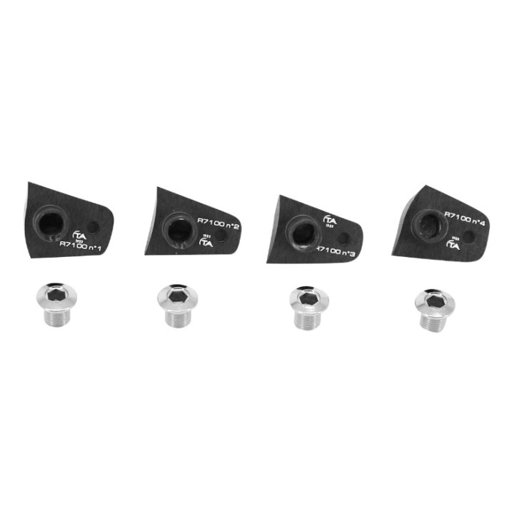 Intravis - Capot Pédalier Ta Compatible 105 R7100 12V. Noir Pour Plateau X110 (Jeu De 4) - Vis Et Cheminee