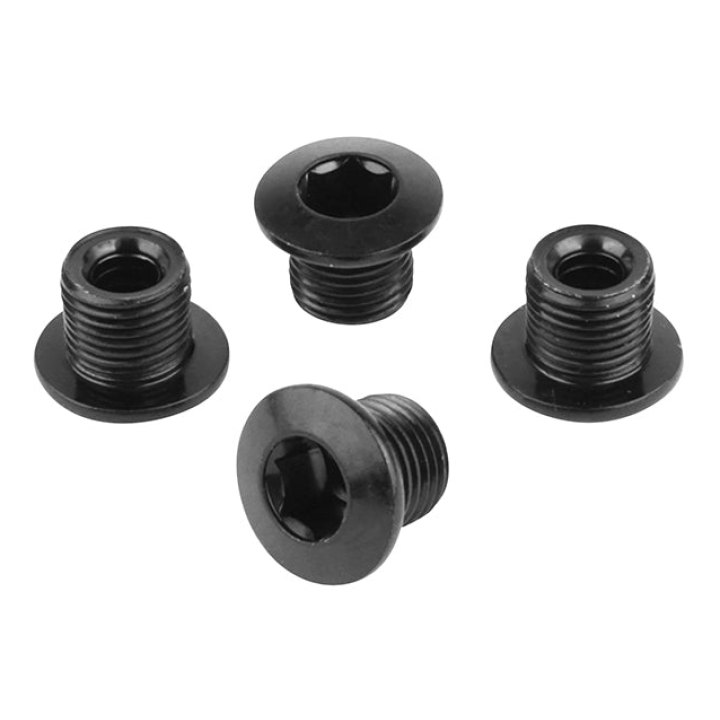 Intravis Pédalier Samox Acier Noir Compatible Mono Plateau 4 Branches (Jeu De 4) - Vis M8X0.75X6.35L